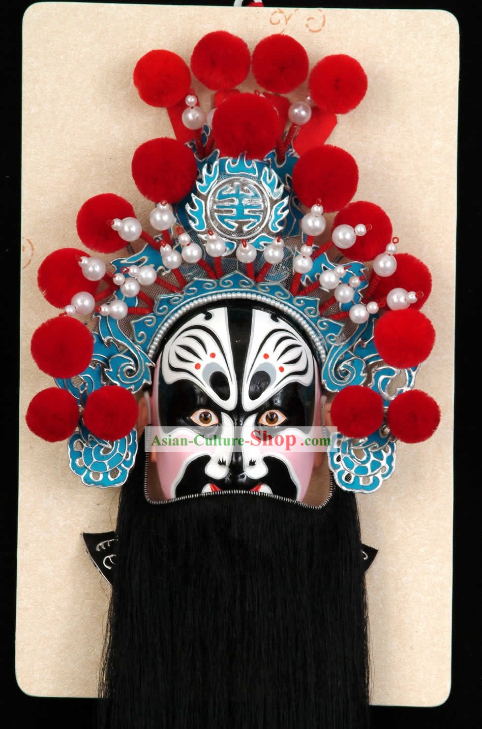 Handcrafted Peking Opera Mask Hanging Decoration - Zhang Fei