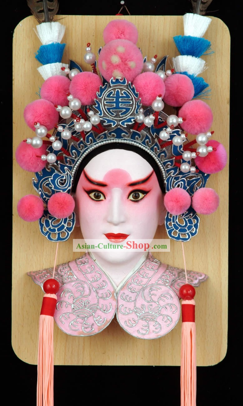 Handgefertigte Peking-Oper-Maske Hängedeko - Lv Bu