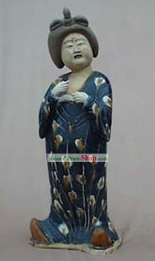 Grand chinoise Tang Archaized San Cai Statue (tricolore poteries vernissées)-Tang Dynasty Fat Lady