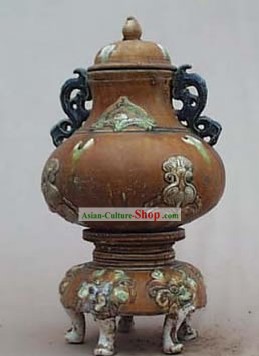Chinois classique Archaized Tang San Cai Statue-Tang Dynasty Tour Zun