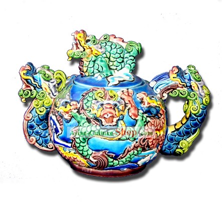 Chinese Ceramica-Nine Dragons Cochin Palazzo Kettle