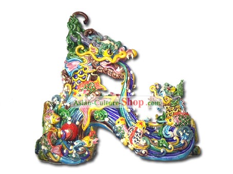 Chinese Cochin Ceramics-Dragon Parents Teaching Dragon Child