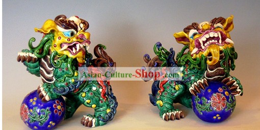 Chinese Cochin Ceramica-Lion King Giocare con le palle