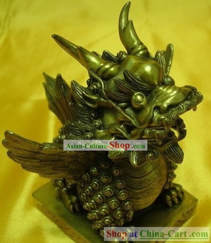 中国の古典真鍮像 - 風水パイ秋