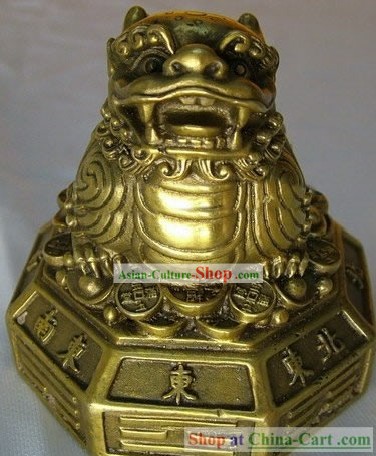 Chinese Classic Brass Statue-Gewinnung Geld Pi Qiu