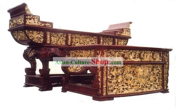 China antigua talla de madera de colección-Dragon Información