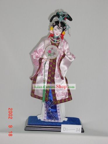 Handmade poupée figurine soie de Pékin - l'impératrice avec ventilateur