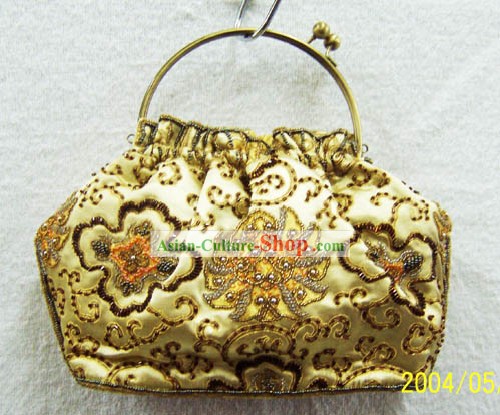 Traditionelles Chinesisch Seidenstickerei Goldene Bag
