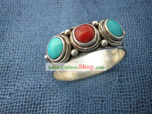 Tibet Tre Colori Silver Ring
