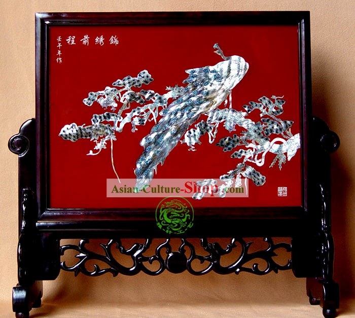 Yang Zhou Laque Artisanat-Paon Reine