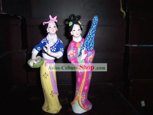 Hand Made Pupazzi di argilla Shan Hui-Antica coppia di bellezza