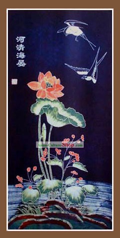 Handmade Batik Hanging von Miao Stamm-Summer Lotus