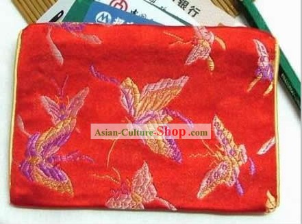 中国の赤い蝶クレジットカード財布