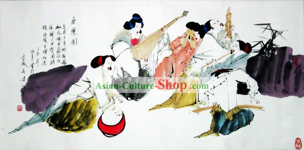 Classico cinese tradizionale pittura-Dinastia Tang Felicità