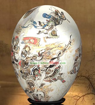 Chinoise main Merveilles Peint Coloré Monkey King Egg-Puissant de l'Ouest Journey