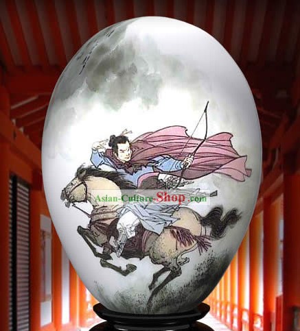 中国の驚異のハンドは、カラフルな卵 - 中国古代の騎士を塗装