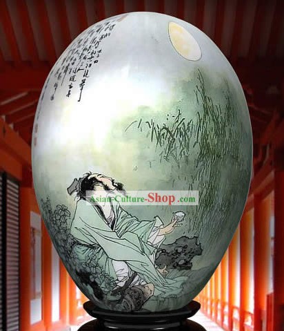 Mano cinese Meraviglie Verniciato colorato Egg-Du Fu Poeta