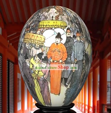 Chinesische Wonder Hand Painted Colorful Egg-Alte Kaiser Family Painting