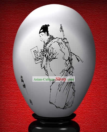 Chinesische Wonder Hand Painted Colorful Egg-Ancient Scholar von The Dream of Red Chamber