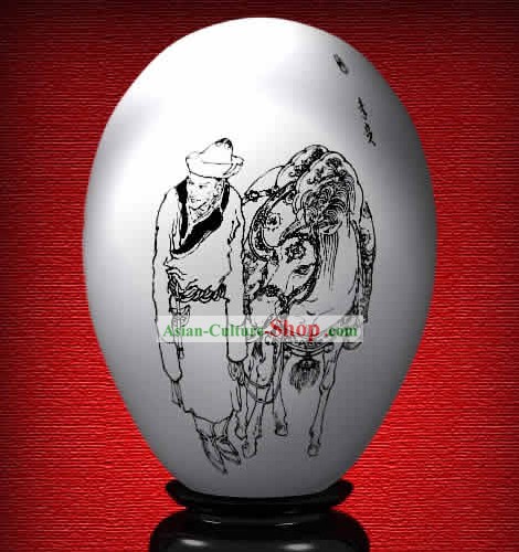 Chinese Wonder Hand Painted Colorful Egg-Li Gui of The Dream of Red Chamber