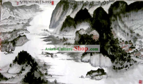 馬Quanshengによる中国長江の絵画