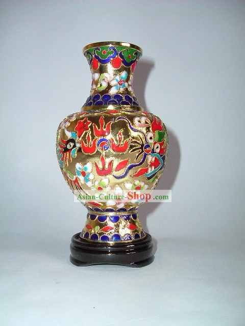 Dragon et Phoenix Classique Cloisonné Vase Made in Jing Dezhen