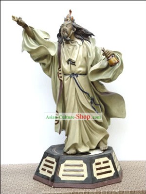 Hand Made Foshan Shi Wan Céramique Artistique Statue-Kong Ming emprunt Le Vent