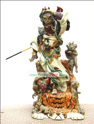Hand Made Foshan artistique Céramique Statue-Roi Singe Sun Wukong