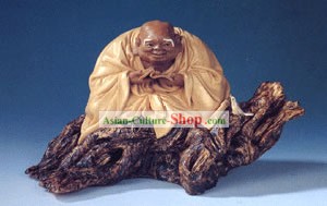 Feito à Mão Shi Wan-Cerâmica Louhan em Recitando Sutra