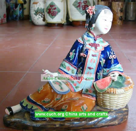 Hand Made Shi Wan Ceramica Statua-Estate Riposo