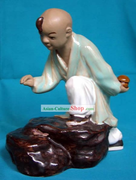 Fabriqué à la main chinoise Shi Wan Céramique-enfant Attraper cricket