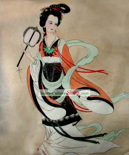 Cinese tradizionale pittura-Tang Dynasty donna re Wu Zetian