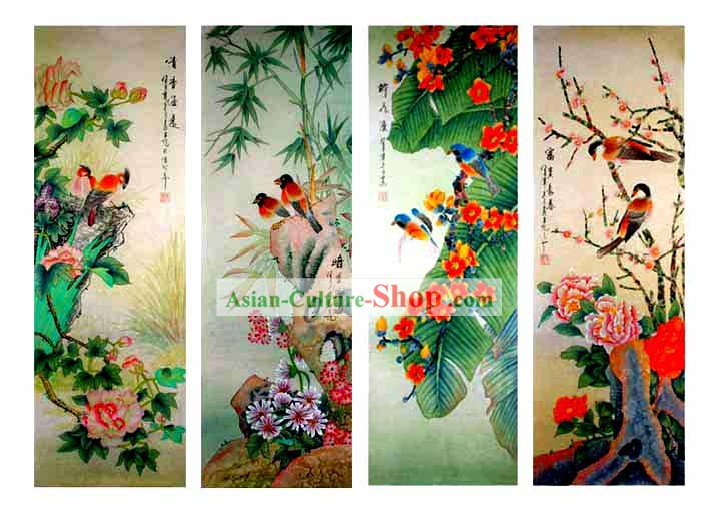 Lavare cinese pittura-Beautiful Four Seasons