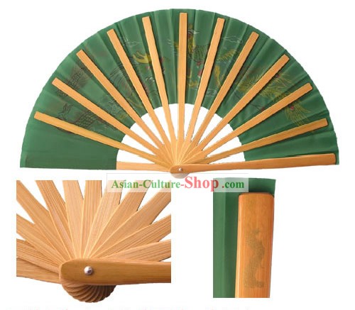 Chinesischer Drache und Phoenix Professional Green Mu Lan Martial Arts Bamboo Fan