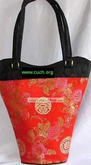 Chinese Red Silk Lange Satchel