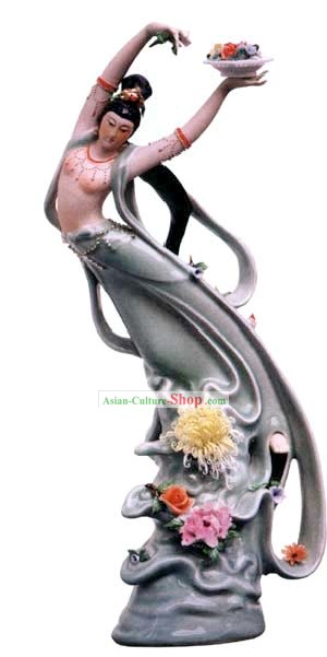 Fabriqué à la main chinoise Porcelaine Ville Jingde Artisanat-volants ange antique chinoise (Fei Tian)