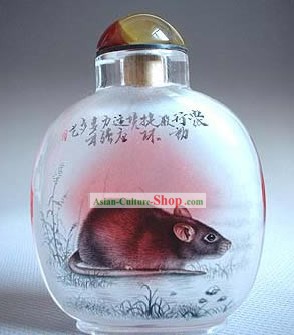 Snuff Bottles Mit Innen Painting Chinese Zodiac Series-Rat
