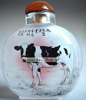Bottiglie tabacco da fiuto con dentro la pittura zodiaco cinese Serie-Ox