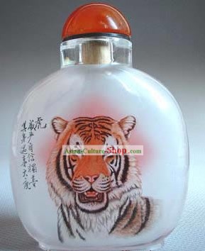 Snuff Bottles Mit Innen Painting Chinese Zodiac Series-Tiger