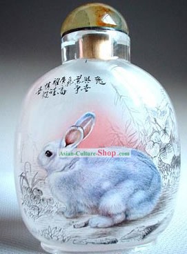 Snuff Bottles Mit Innen Painting Chinese Zodiac Series-Rabbit