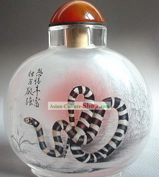 Snuff Bottles Mit Innen Painting Chinese Zodiac Series-Snake