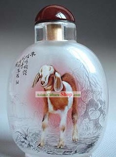 Snuff Bottles Mit Innen Painting Chinese Zodiac Series-Goat