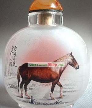 Snuff Bottles Mit Innen Painting Chinese Zodiac Series-Horse