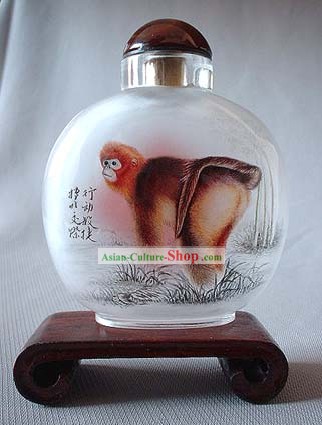 Snuff Bottles Mit Innen Painting Chinese Zodiac Series-Monkey