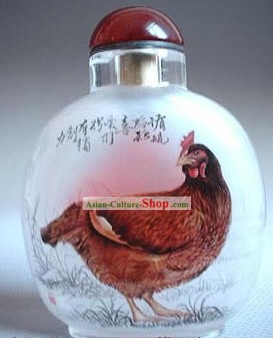 Snuff Bottles Mit Innen Painting Chinese Zodiac Series-Rooster