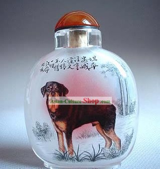 Snuff Bottles Mit Innen Painting Chinese Zodiac Series-Dog