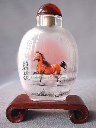 Snuff Bottles Mit Innen Painting Chinese Zodiac Series-Pferd 1