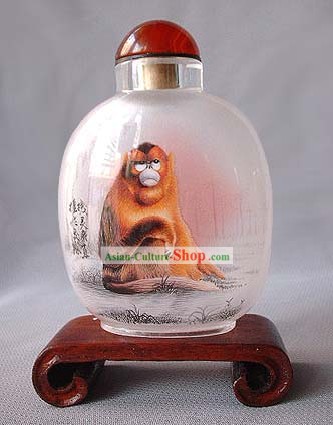 Snuff Bottles Mit Innen Painting Chinese Zodiac Series-Monkey 1