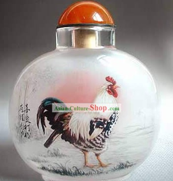 Snuff Bottles Mit Innen Painting Chinese Zodiac Series-rooster 1