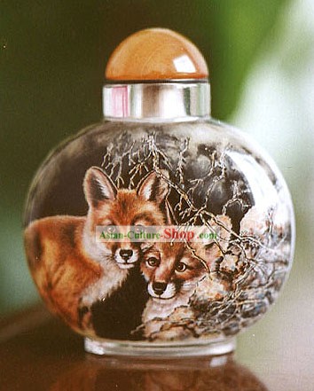 Bottiglie tabacco da fiuto con dentro la pittura cinese Animale Serie-Fox Amore